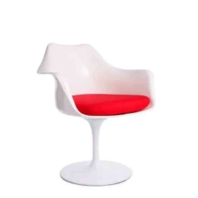 Fauteuil Tulipe Eero Saarinen - Accoudoirs Blanc