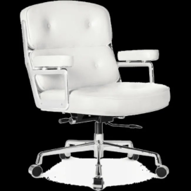 Fauteuil exécutif lobby cuir blanc — Modborn