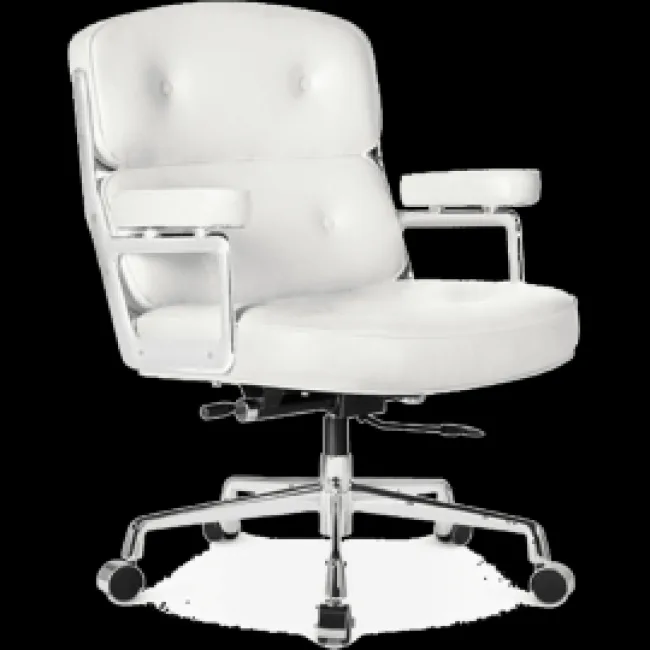 Office Lobby White Leather Executive Chair — White Leather Executive Chair