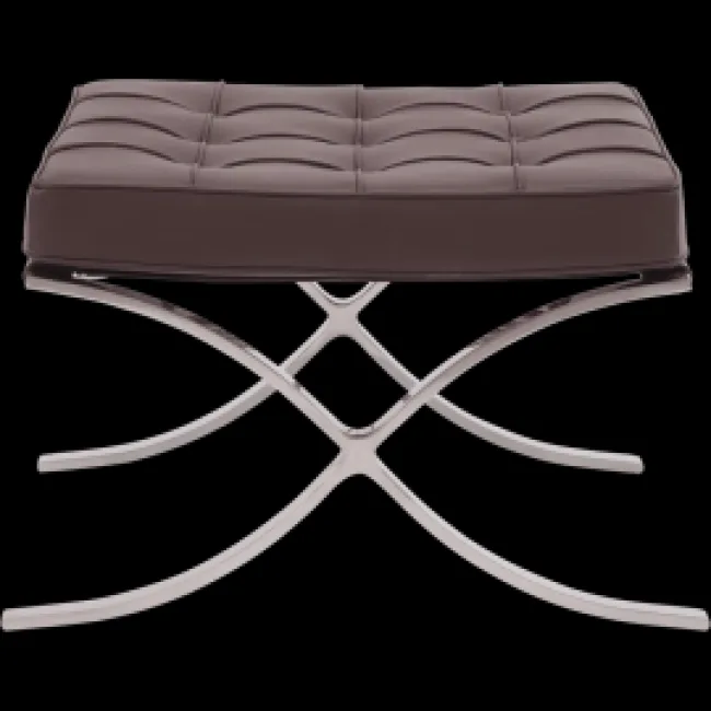 Barcelona Inspired Ottoman Vintage Brown Leather