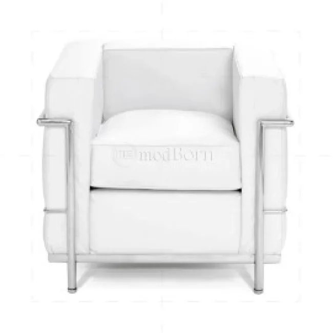 Canapé Le Corbusier LC2 1 place cuir blanc — Modborn — image 3