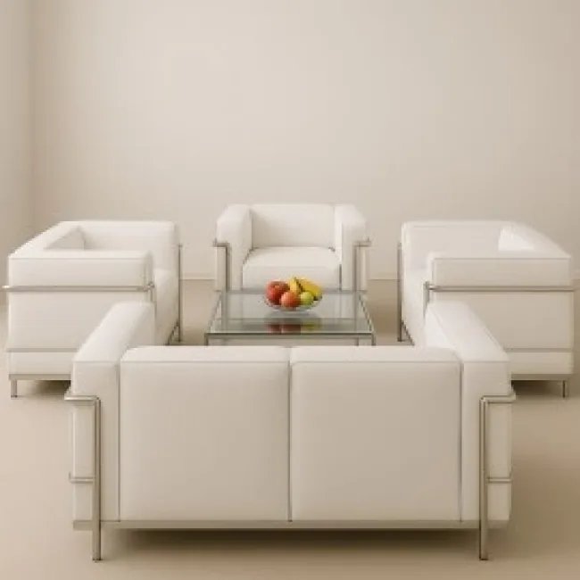 Canapé Le Corbusier LC2 1 place cuir blanc — Modborn — image 5