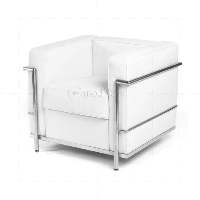 Canapé Le Corbusier LC2 1 place cuir blanc — Modborn — image 7